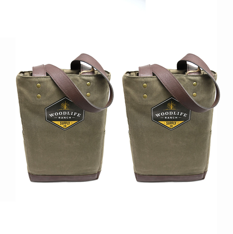 Woodlife Ranch Two Bottle Wine Tote (Set of 2)