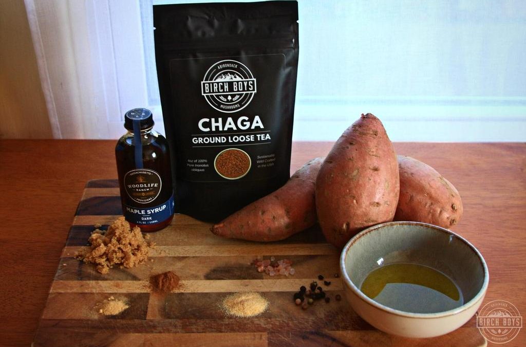 Chaga Maple Glazed Sweet Potatoes